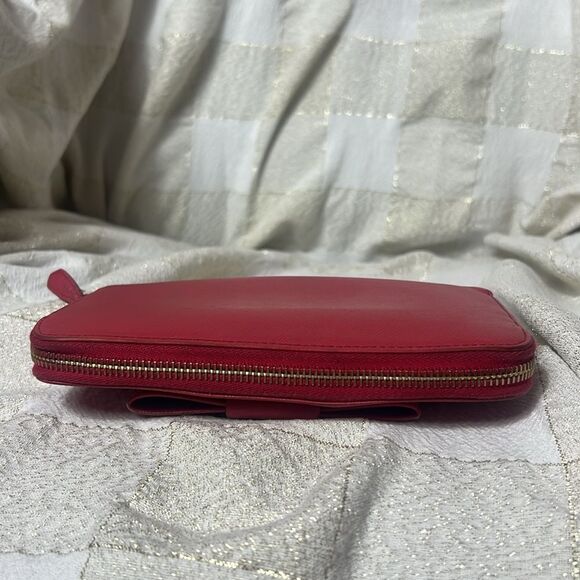 PRADA PINK SAFFIANO FIOCCO LEATHER BOW LONG ZIPPY WALLET WITH BOX - Picture 6 of 12